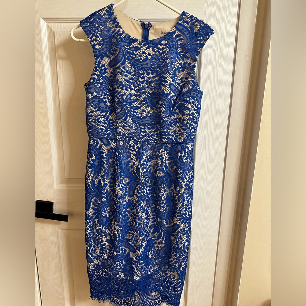 A. Drea Blue & White Cocktail Dress